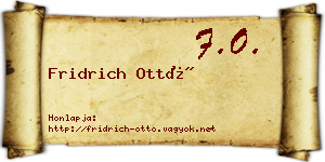 Fridrich Ottó névjegykártya