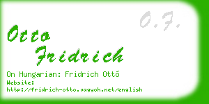 otto fridrich business card